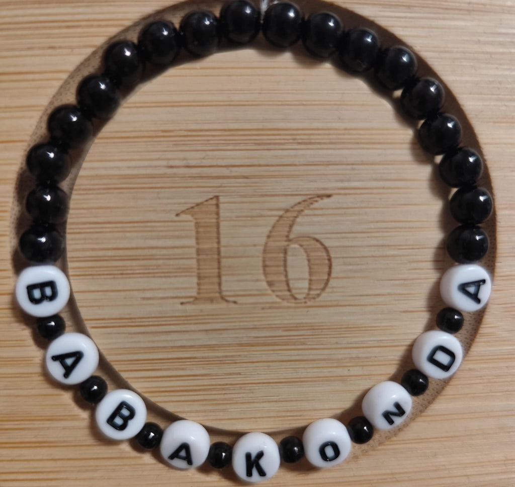 BABAKONDA – Beaded Bracelet (Black | 16 cm | Lightweight)