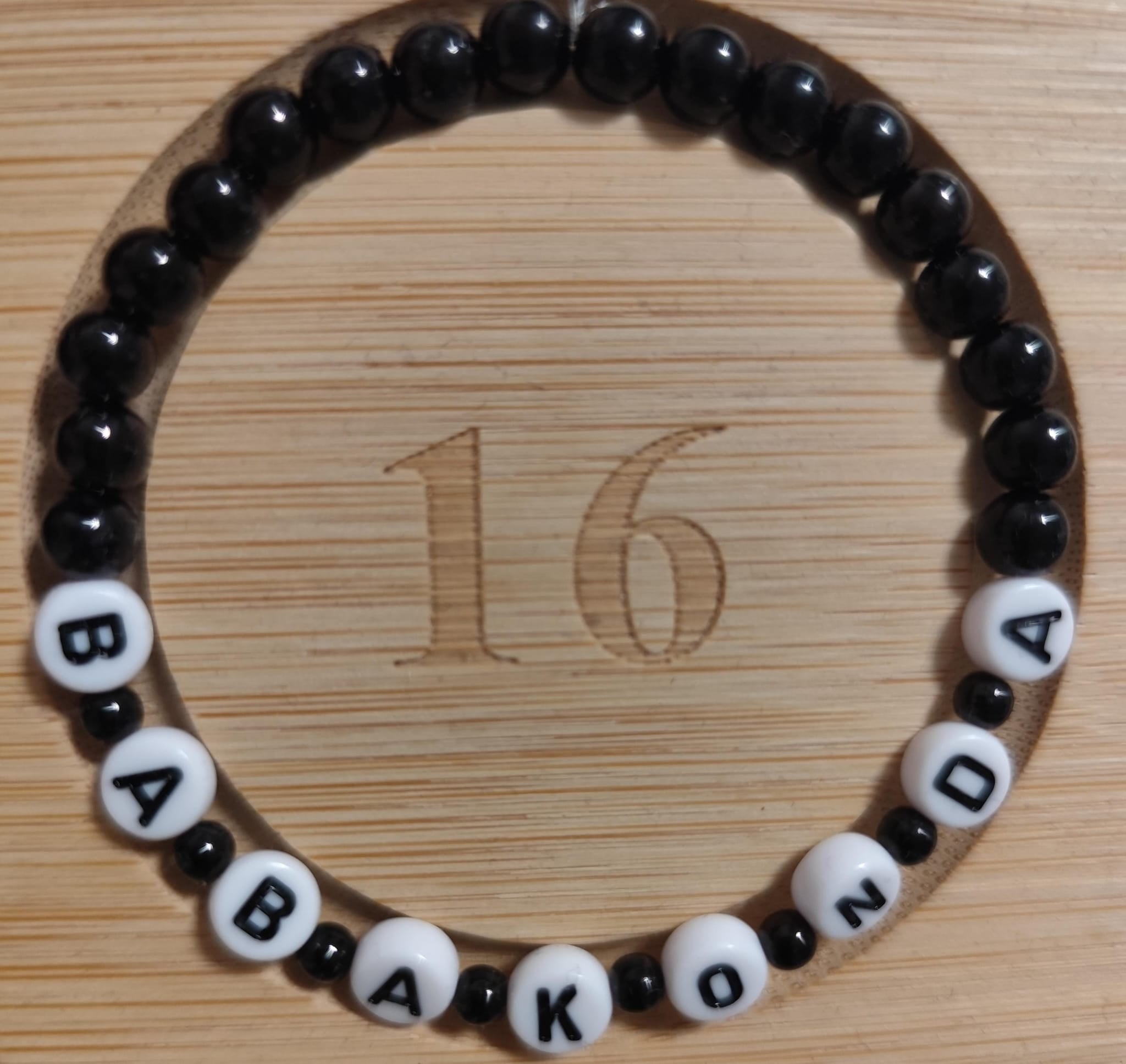 BABAKONDA – Beaded Bracelet (Black | 16 cm | Lightweight)