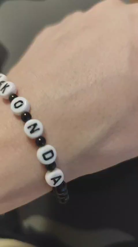 BABAKONDA – Beaded Bracelet (Black | 16 cm | Lightweight)